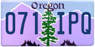 OR license plate 071IPQ