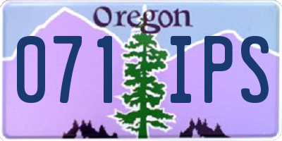 OR license plate 071IPS