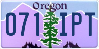 OR license plate 071IPT