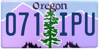 OR license plate 071IPU