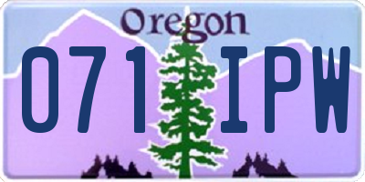 OR license plate 071IPW