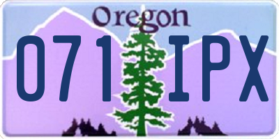 OR license plate 071IPX