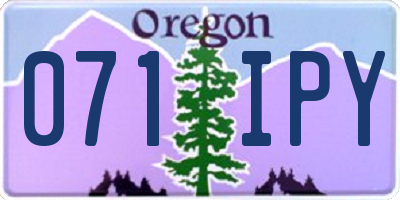 OR license plate 071IPY