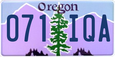 OR license plate 071IQA