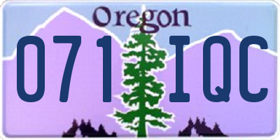 OR license plate 071IQC