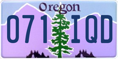 OR license plate 071IQD