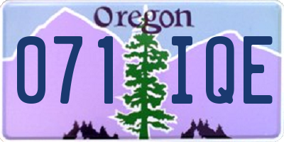 OR license plate 071IQE