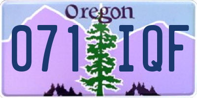 OR license plate 071IQF