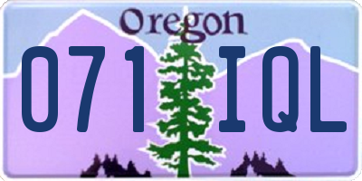 OR license plate 071IQL
