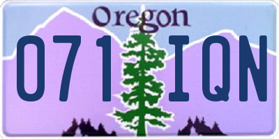 OR license plate 071IQN