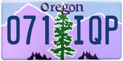 OR license plate 071IQP