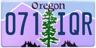 OR license plate 071IQR
