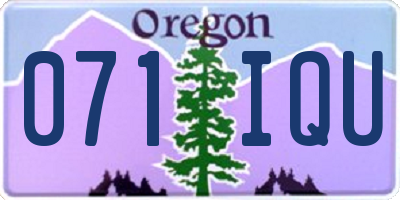 OR license plate 071IQU