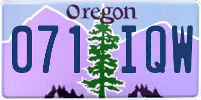 OR license plate 071IQW