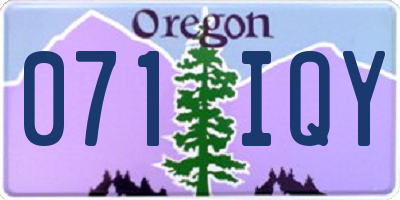 OR license plate 071IQY