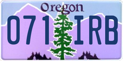 OR license plate 071IRB