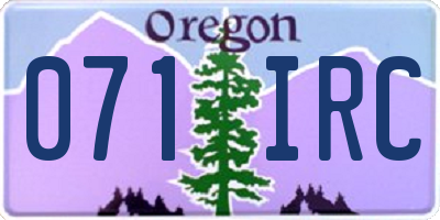 OR license plate 071IRC