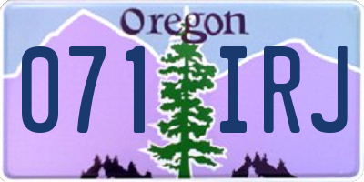 OR license plate 071IRJ