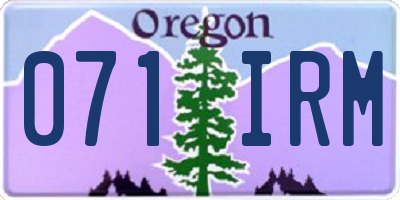 OR license plate 071IRM