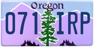 OR license plate 071IRP