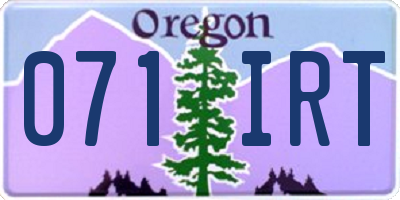 OR license plate 071IRT