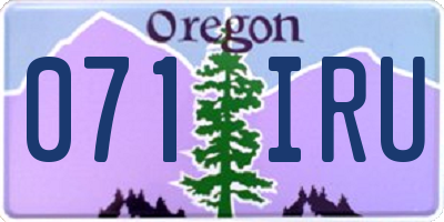 OR license plate 071IRU