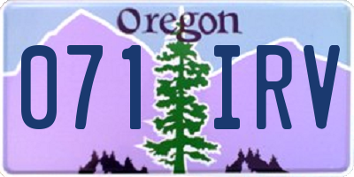 OR license plate 071IRV