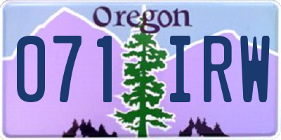 OR license plate 071IRW