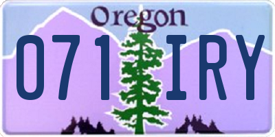 OR license plate 071IRY