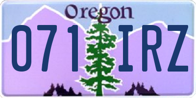 OR license plate 071IRZ