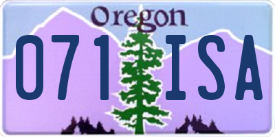 OR license plate 071ISA