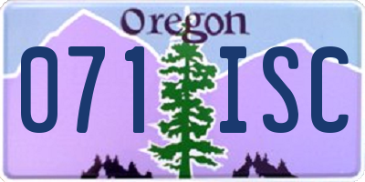 OR license plate 071ISC
