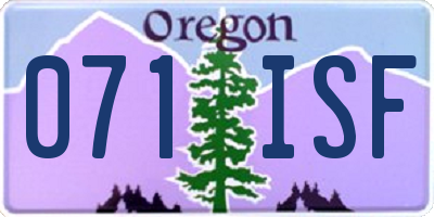 OR license plate 071ISF