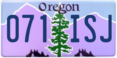 OR license plate 071ISJ
