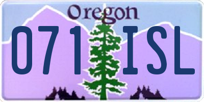OR license plate 071ISL