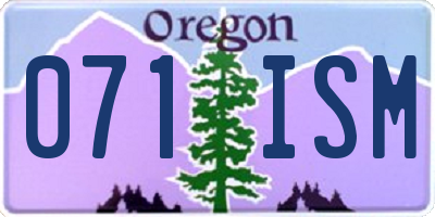 OR license plate 071ISM