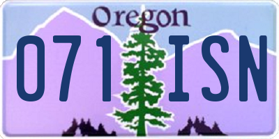 OR license plate 071ISN