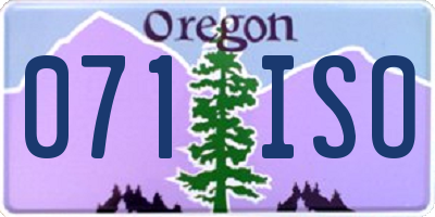 OR license plate 071ISO