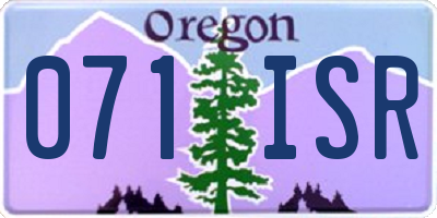 OR license plate 071ISR