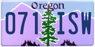 OR license plate 071ISW