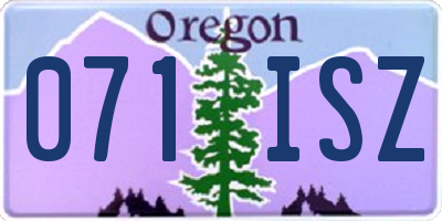 OR license plate 071ISZ