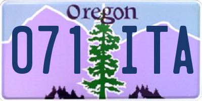 OR license plate 071ITA