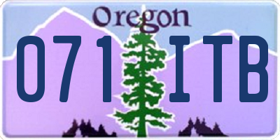 OR license plate 071ITB
