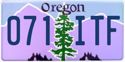 OR license plate 071ITF