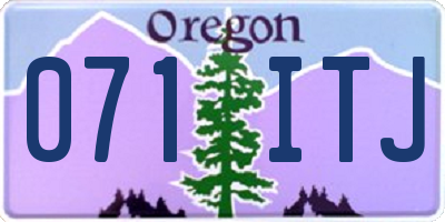 OR license plate 071ITJ