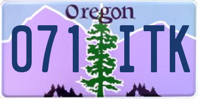 OR license plate 071ITK