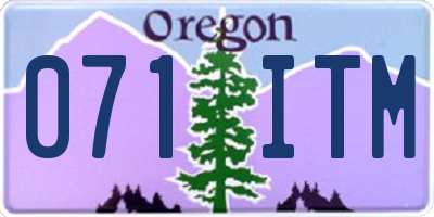 OR license plate 071ITM