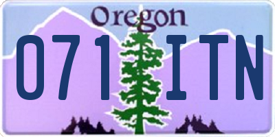 OR license plate 071ITN