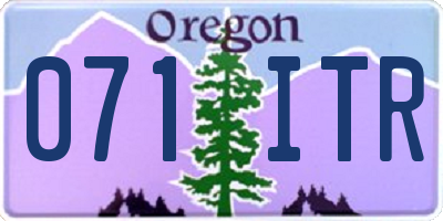 OR license plate 071ITR