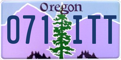 OR license plate 071ITT
